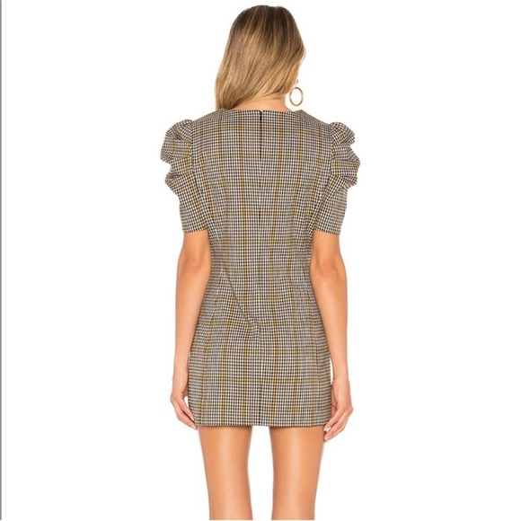 Amanda Uprichard Westwick Plaid Puff Sleeve Mini Dress Small - Picture 4 of 13